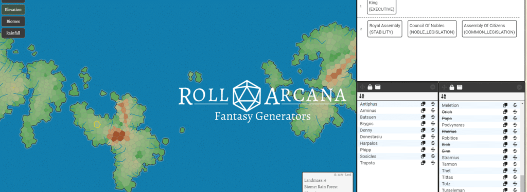 roll arcana fantasy generators